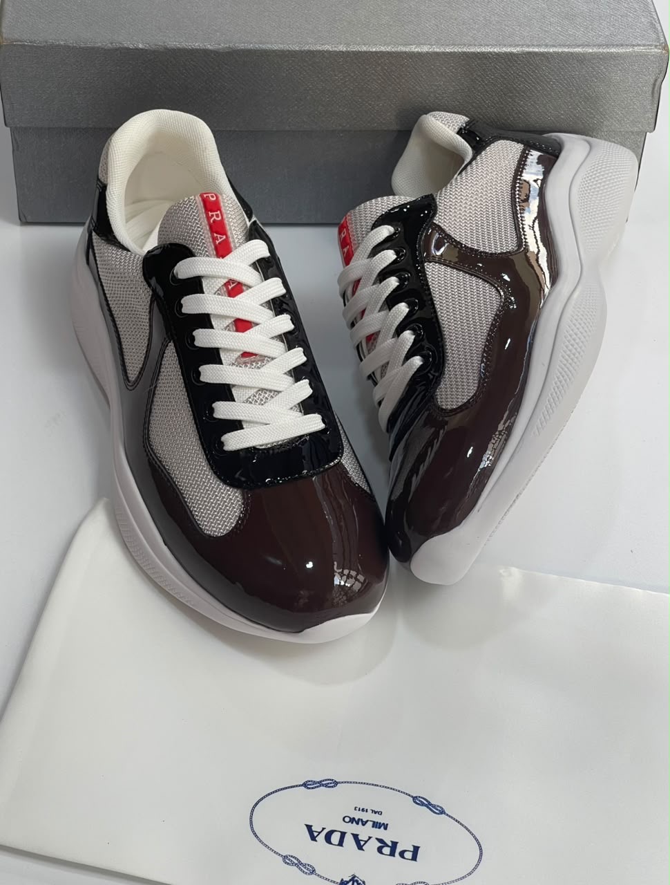 Prada Footwear Brown and White