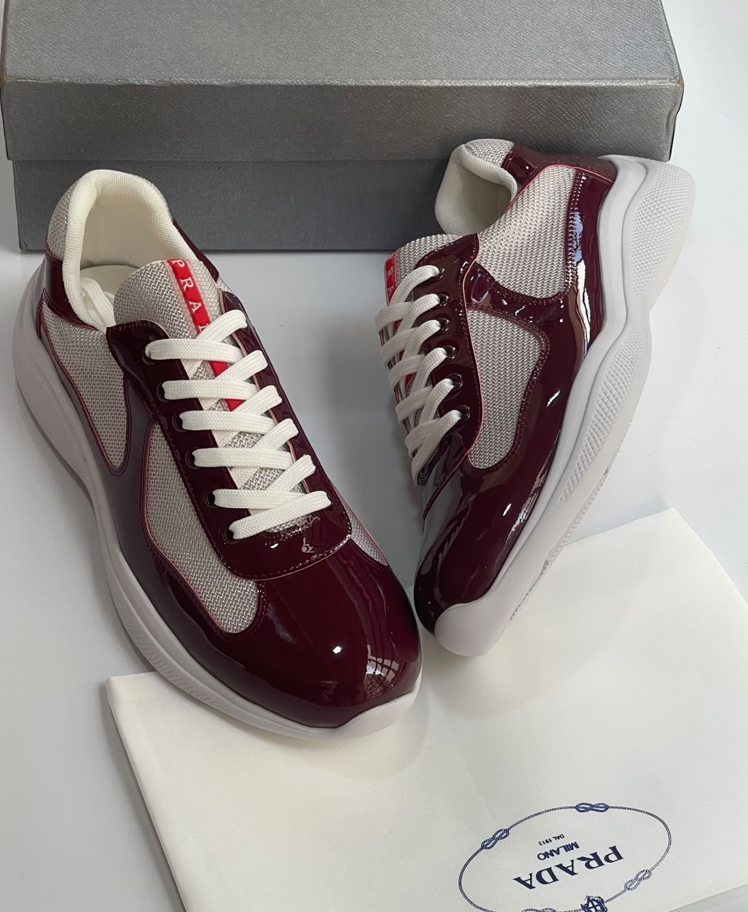 Prada Footwear Wine and white