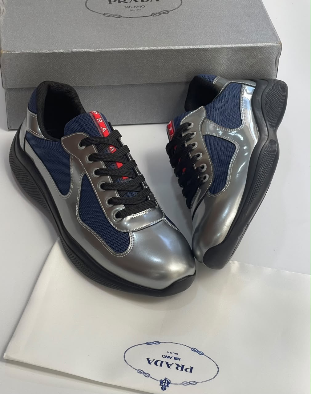 Prada Footwear Silver and Blue